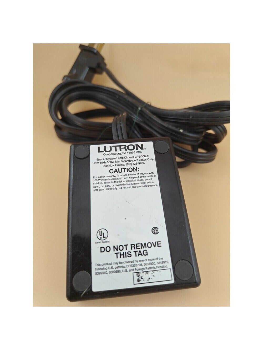 Lutron RRD-3LD Tabletop Lamp Dimmer RadioRA 2/3 Compatible Black Smart Home